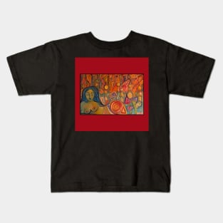 Meditation in Red and Orange Kids T-Shirt